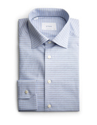 Contemporary Fit Skjorta Bomull Ljusblå Rutig 46
