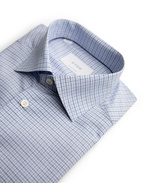 Contemporary Fit Skjorta Bomull Ljusblå Rutig 46