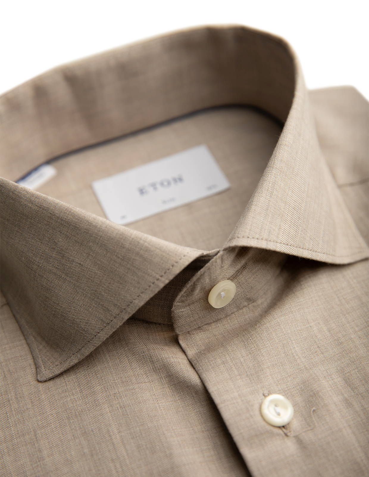 Slim Fit Skjorta Bomull Beige 38