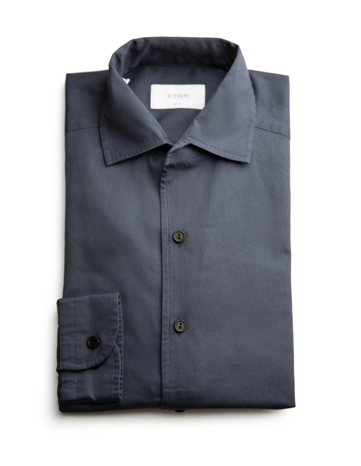 Casual Fit Skjorta Bomull Tvättad Navy