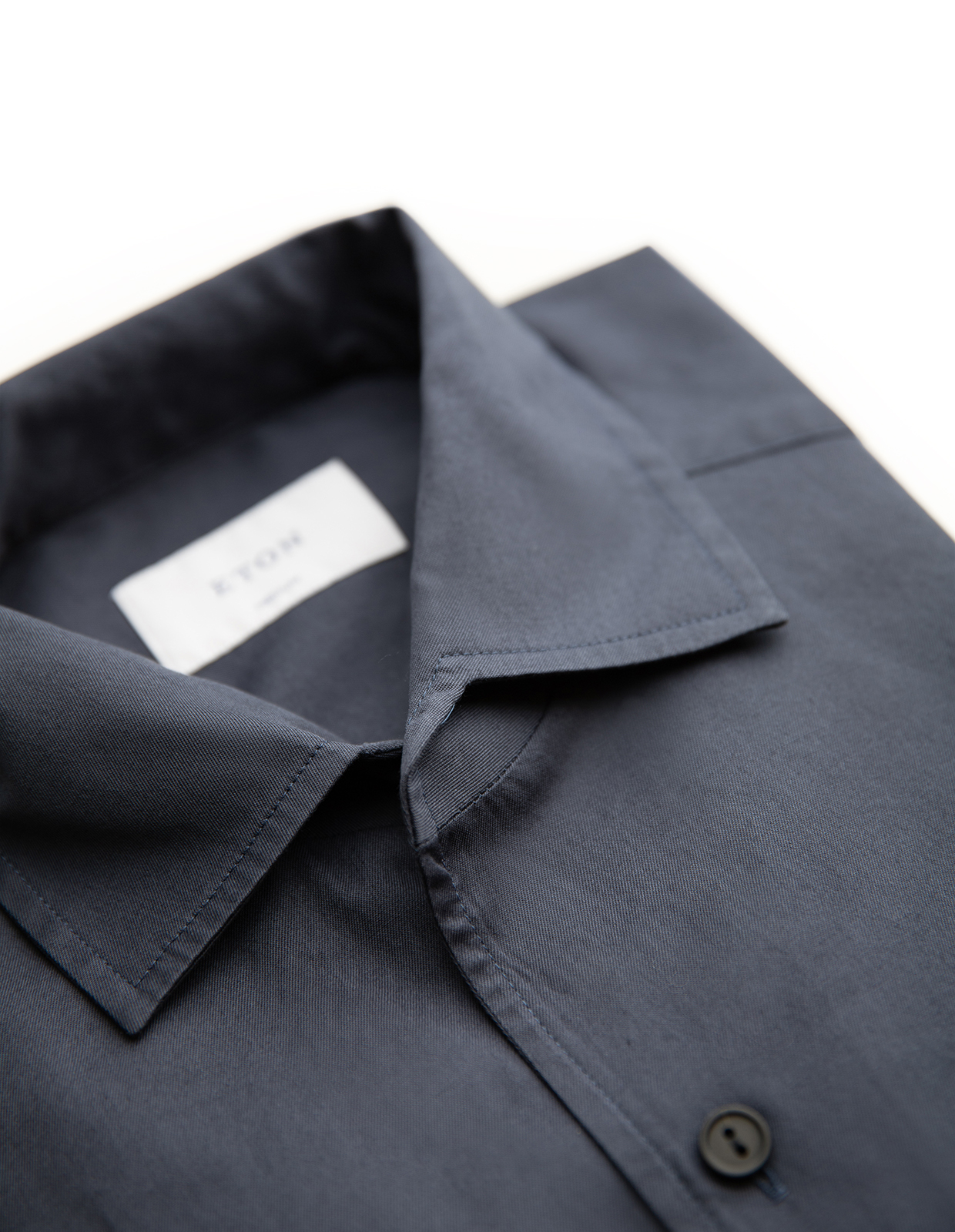 Casual Fit Skjorta Bomull Tvättad Navy