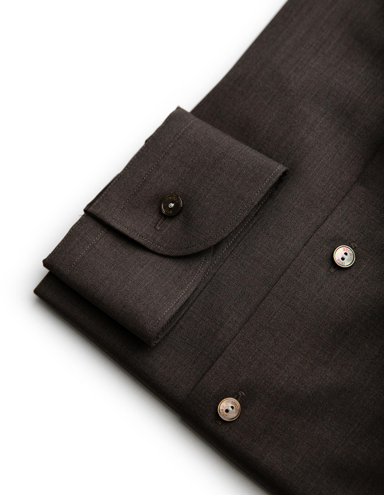 Slim Fit Skjorta Merinoull Mörkbrun 44