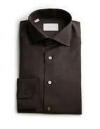 Contemporary Fit Skjorta Merinoull Mörkbrun 42