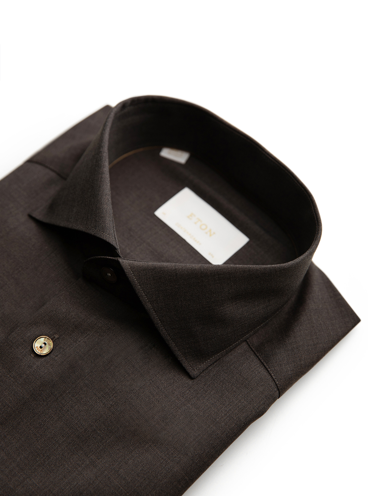 Contemporary Fit Skjorta Merinoull Mörkbrun 42