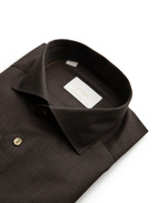 Contemporary Fit Skjorta Merinoull Mörkbrun 42