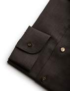 Contemporary Fit Skjorta Merinoull Mörkbrun 42