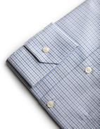 Classic Fit Skjorta Bomull Ljusblå Rutig 44