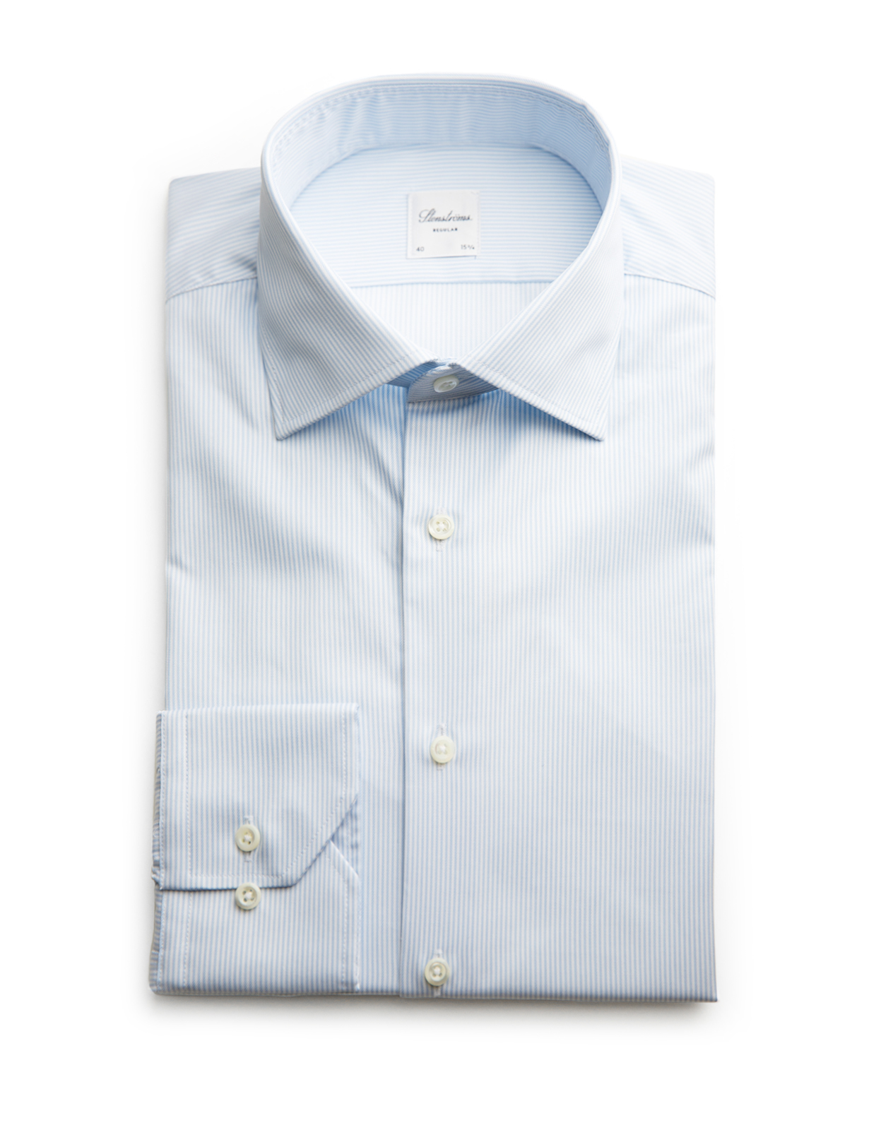 Regular Skjorta Twofold Bomull Ljusblå/Vit