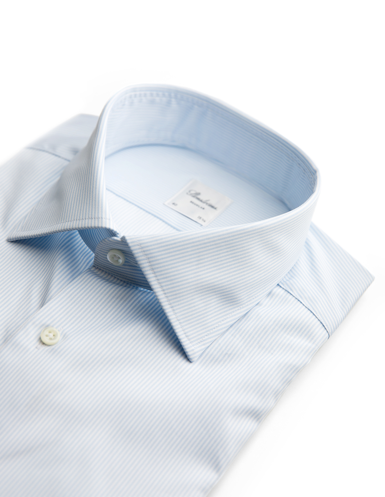 Regular Skjorta Twofold Bomull Ljusblå/Vit