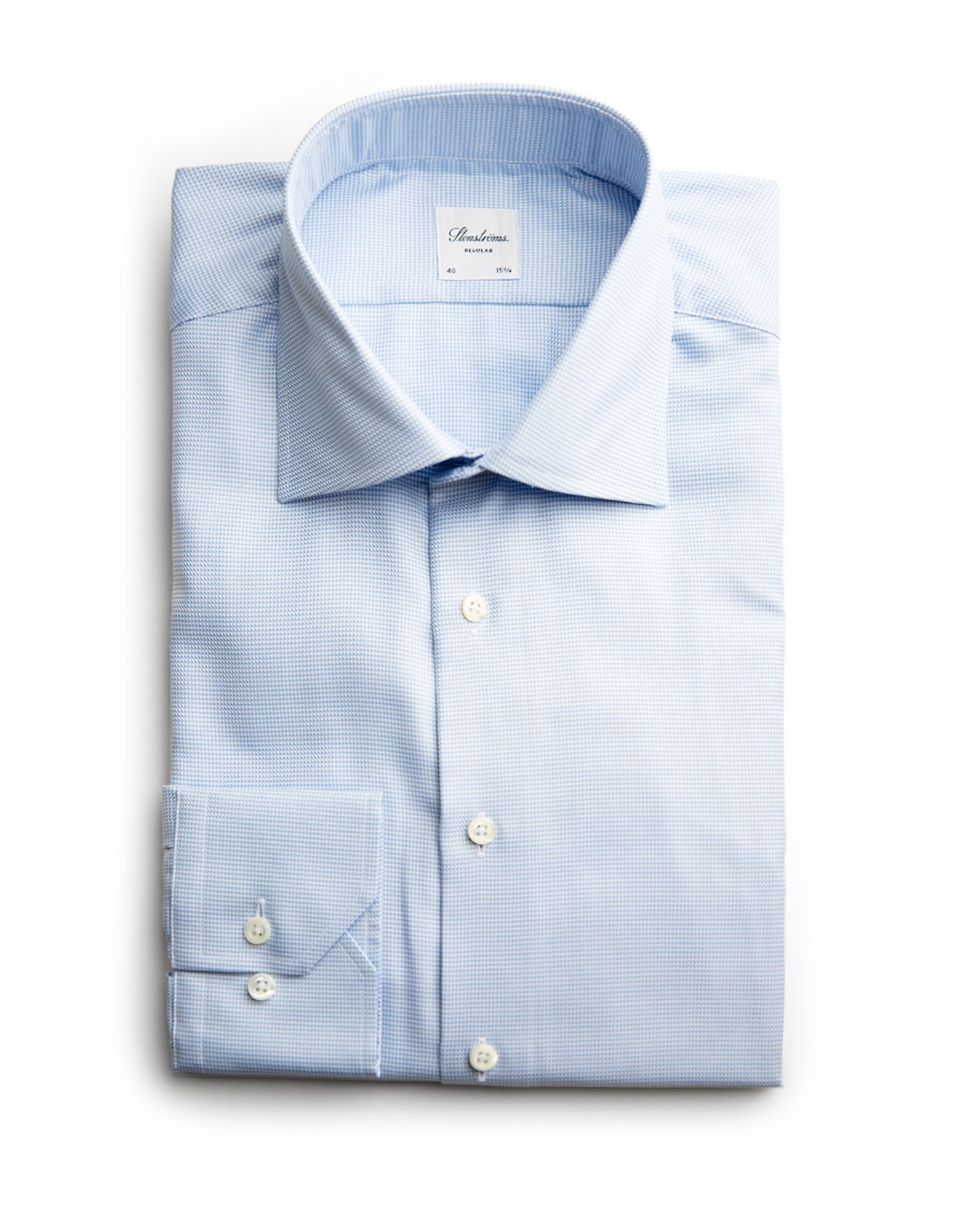 Regular Fit Skjorta Bomull Ljusblå Hundtand 38