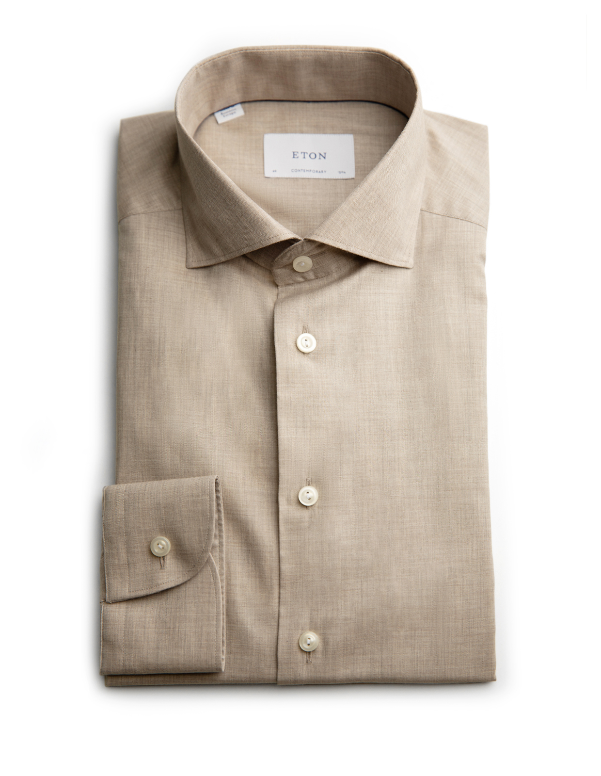 Contemporary Fit Skjorta Bomull Beige