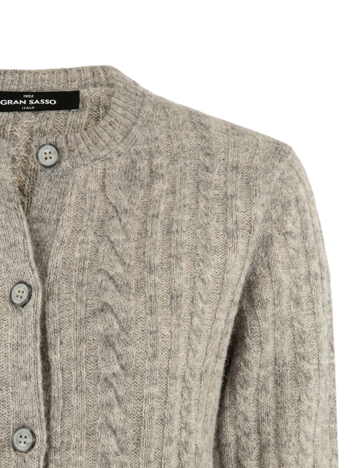 Cable Cardigan Grå Melerad