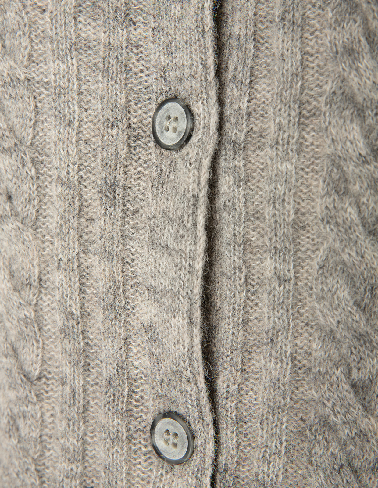 Cable Cardigan Grå Melerad