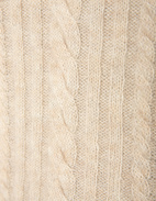 Kabelstickad Polotröja Beige