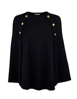 Mary Poncho Merinoull Svart XL