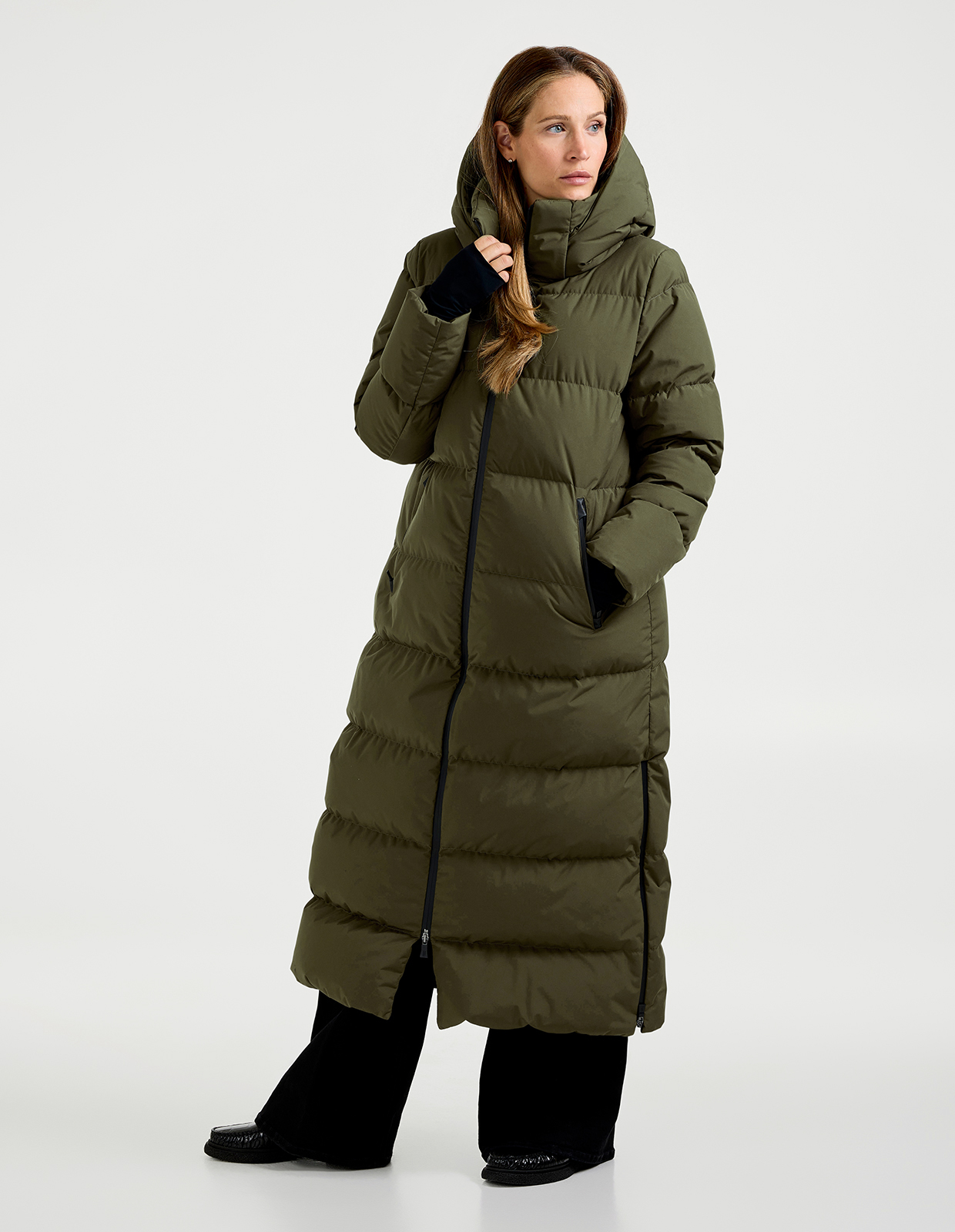 Lång Dunkappa Militärgrön