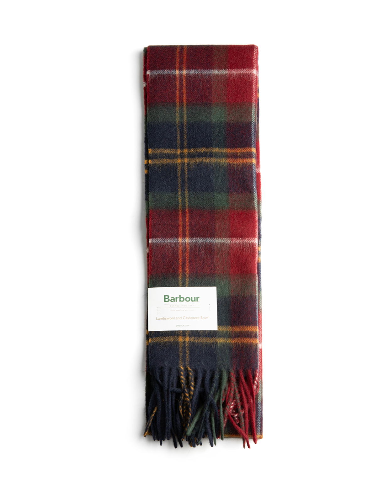 Scarf Ull/Cashmere Rödrutig One Size