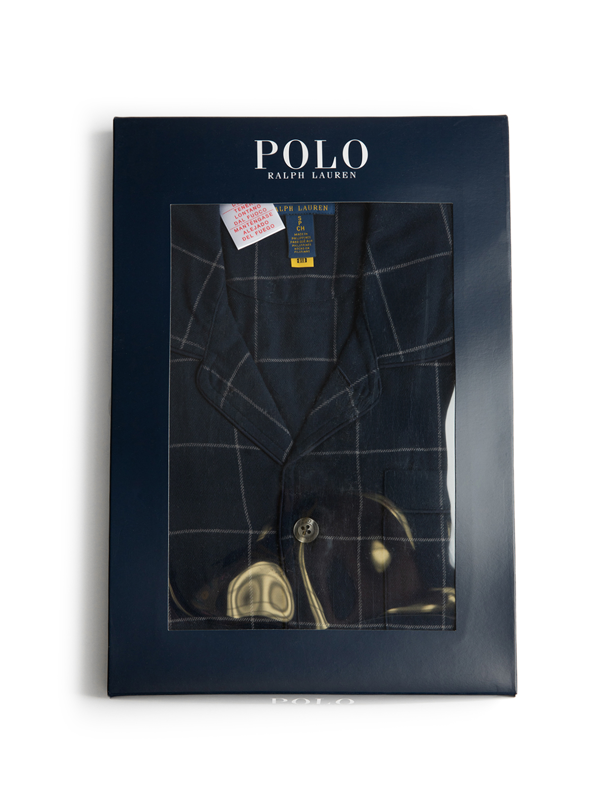 PJ Set Pyjamas Flanell Rutig Navy