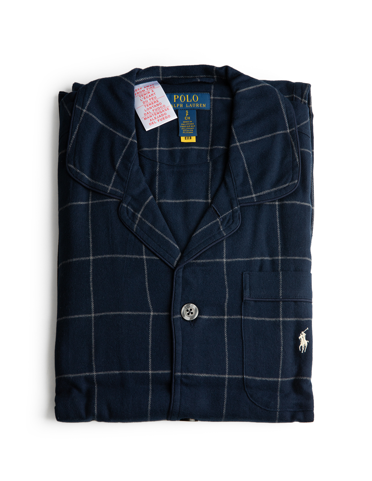 PJ Set Pyjamas Flanell Rutig Navy