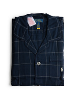 PJ Set Pyjamas Flanell Rutig Navy