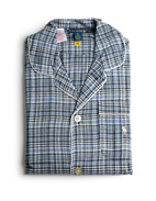 PJ Set Pyjamas Flanell Rutig Blå Multi M