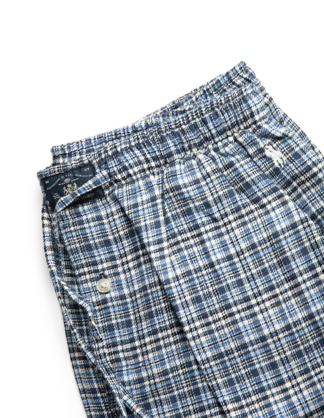 PJ Set Pyjamas Flanell Rutig Blå Multi M