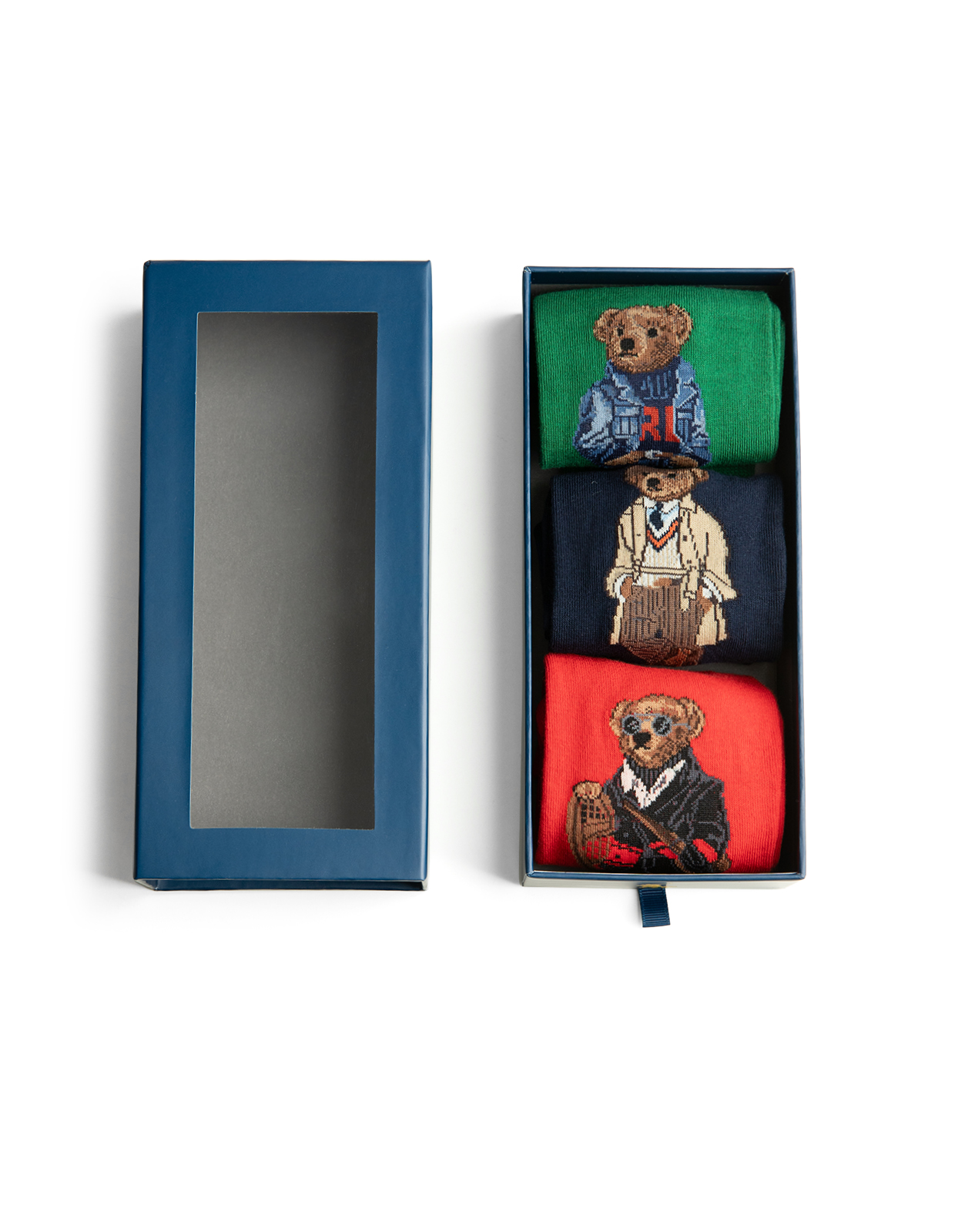 Polo Bear Strumpbox 3-pack Grön/Navy/Röd One Size