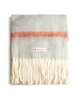 Scarf Alpacka/Mohair Ljusblå/Rost Randig