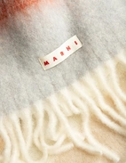 Scarf Alpacka/Mohair Ljusblå/Rost Randig