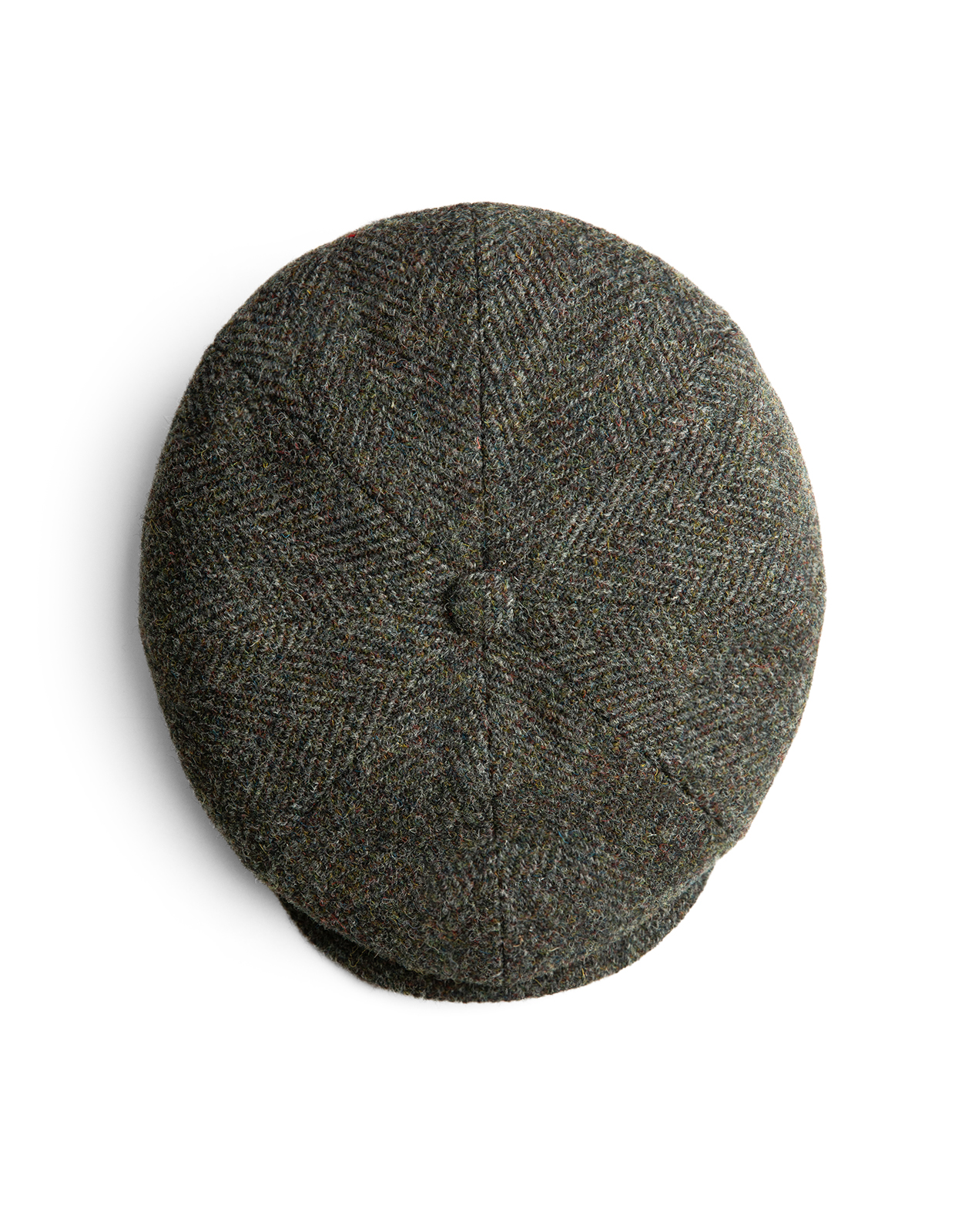 Hatteras Keps Harris Tweed Fiskben Olivgrön