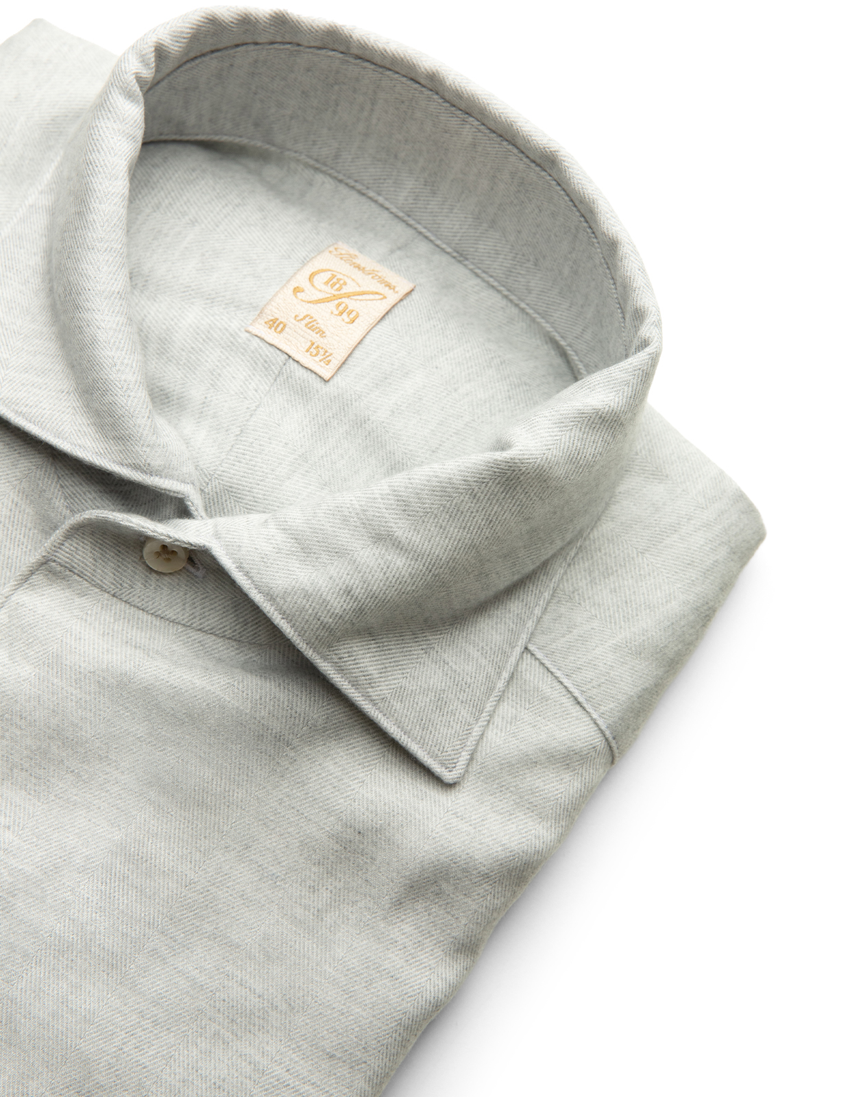 1899 Slim Skjorta Flanell Ljusgrå