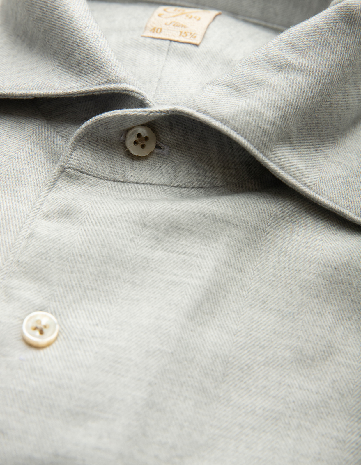 1899 Slim Skjorta Flanell Ljusgrå 44