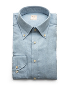 Slimline Skjorta Flanell Bomull Ljusblå