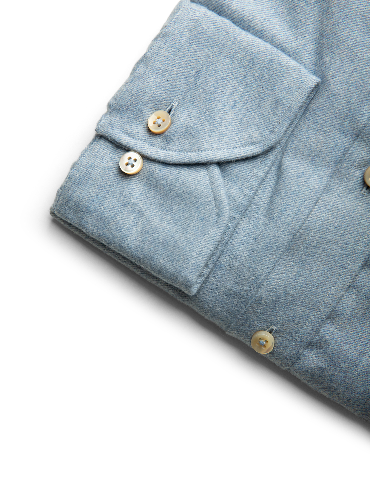 Slimline Skjorta Flanell Bomull Ljusblå