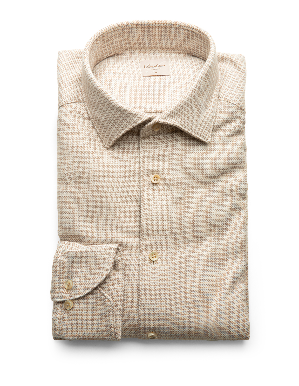 Regular Skjorta Flanell Bomull Hundtand Beige M