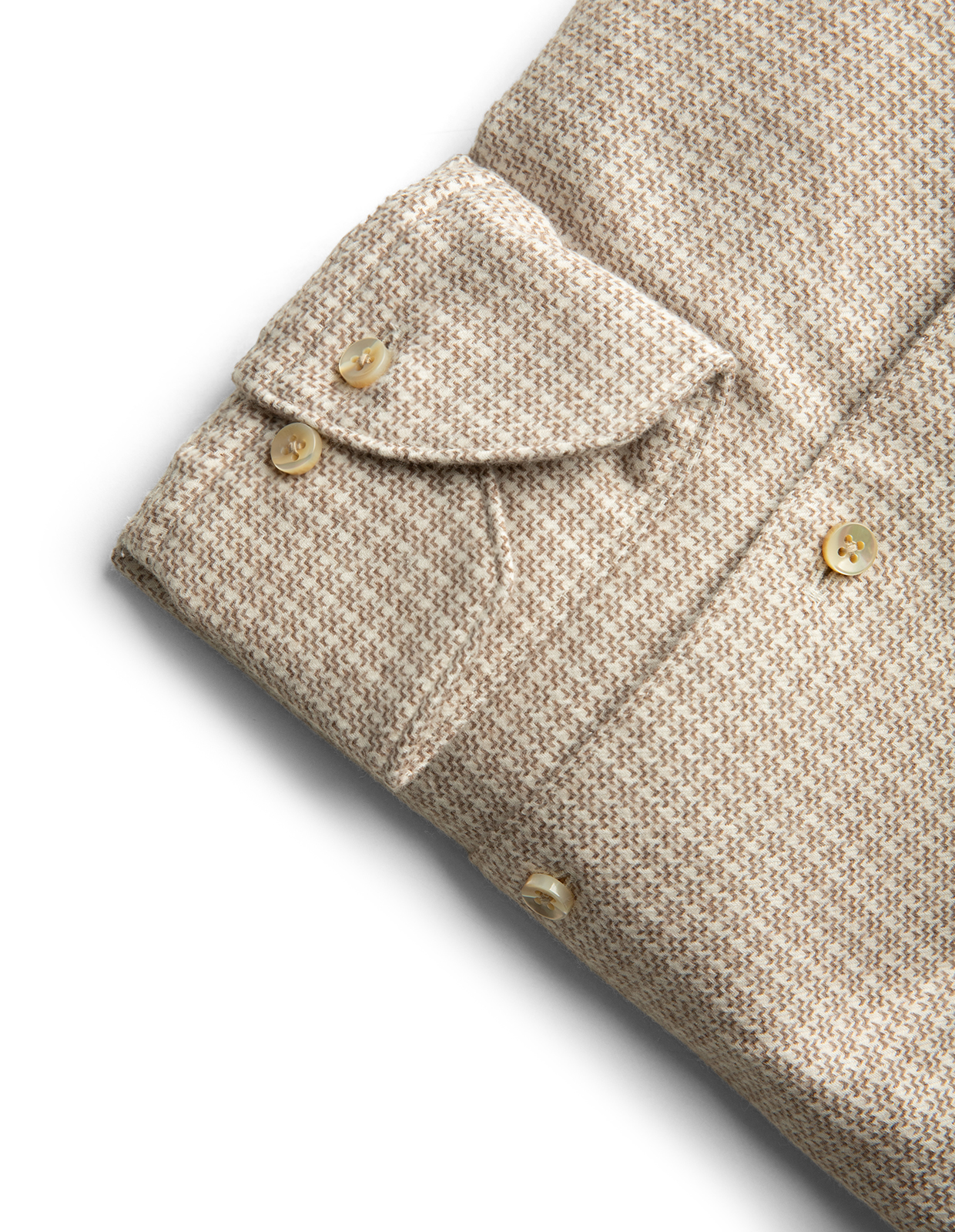 Regular Skjorta Flanell Bomull Hundtand Beige M