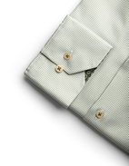 Regular Skjorta Bomull Mikrohundtandsmönster Olivgrön 44