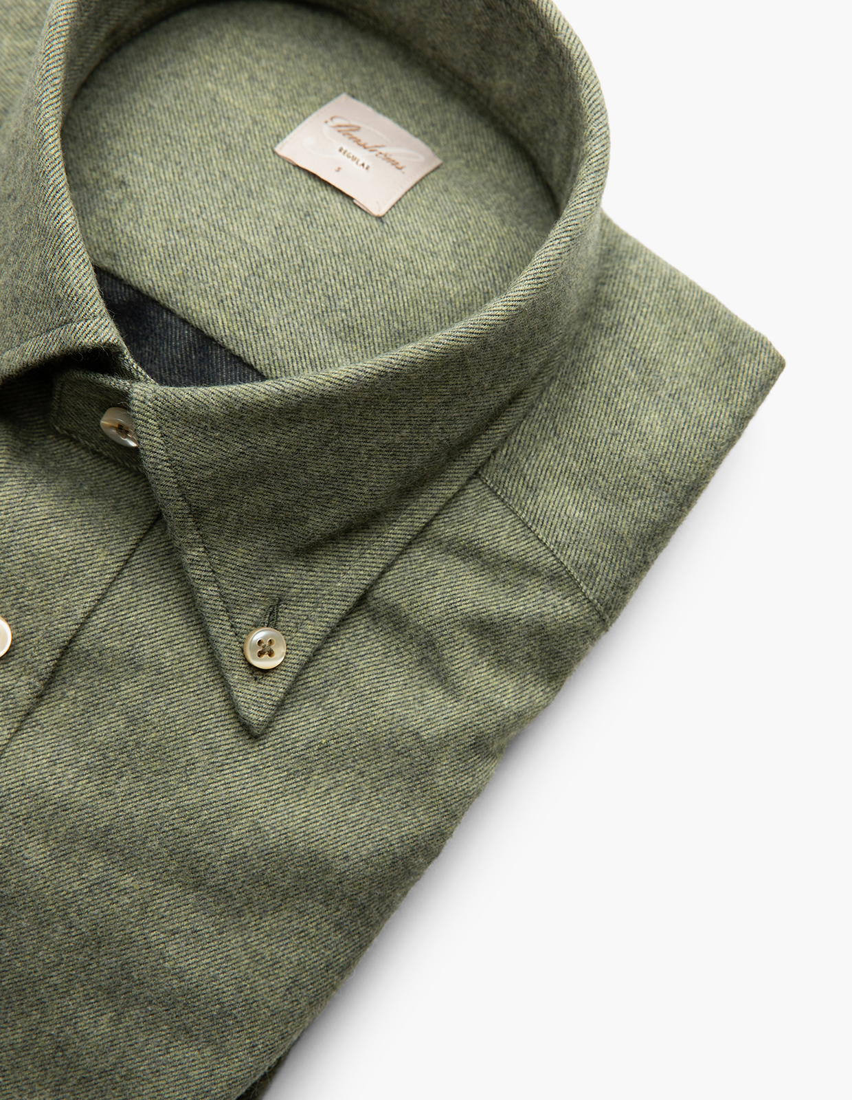 Regular Skjorta Flanell Bomull Skogsgrön