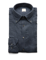 Regular Skjorta Flanell Bomull Mörk Denimblå