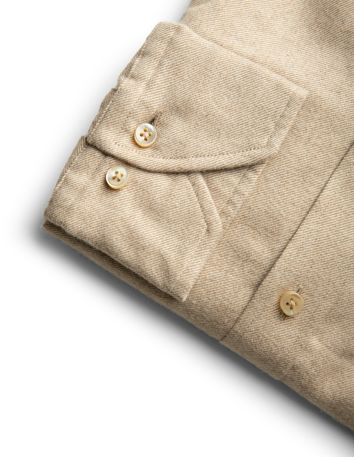 Regular Skjorta Flanell Bomull Beige M