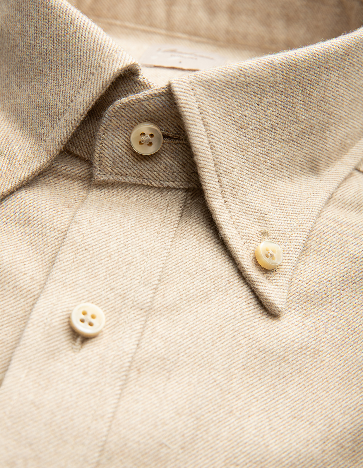 Regular Skjorta Flanell Bomull Beige M