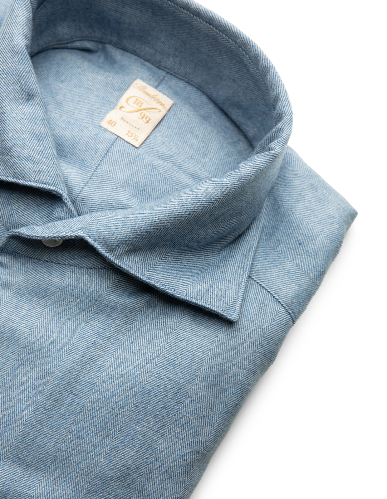 Regular Skjorta Flanell Bomull Ljusblå