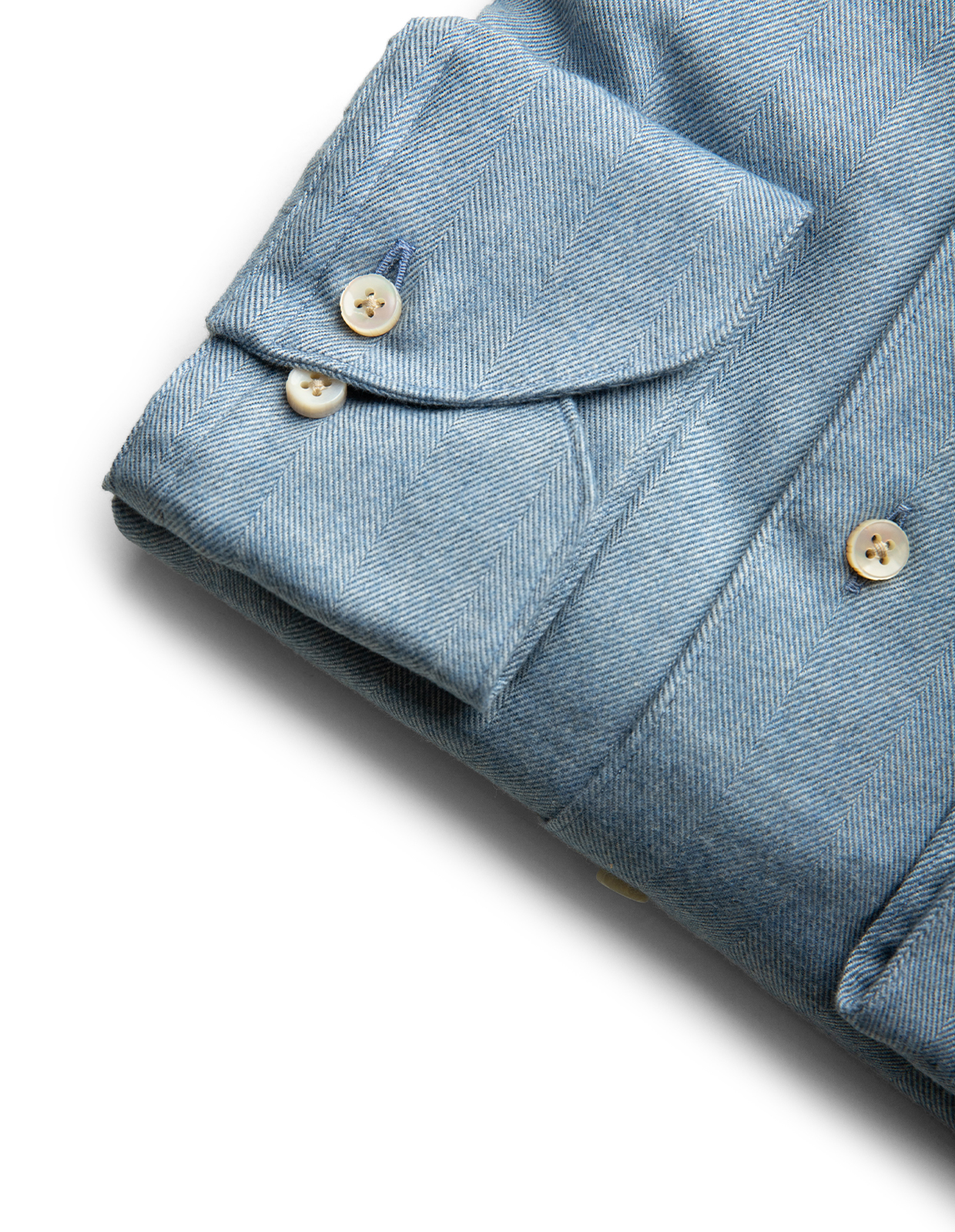 Regular Skjorta Flanell Bomull Ljusblå