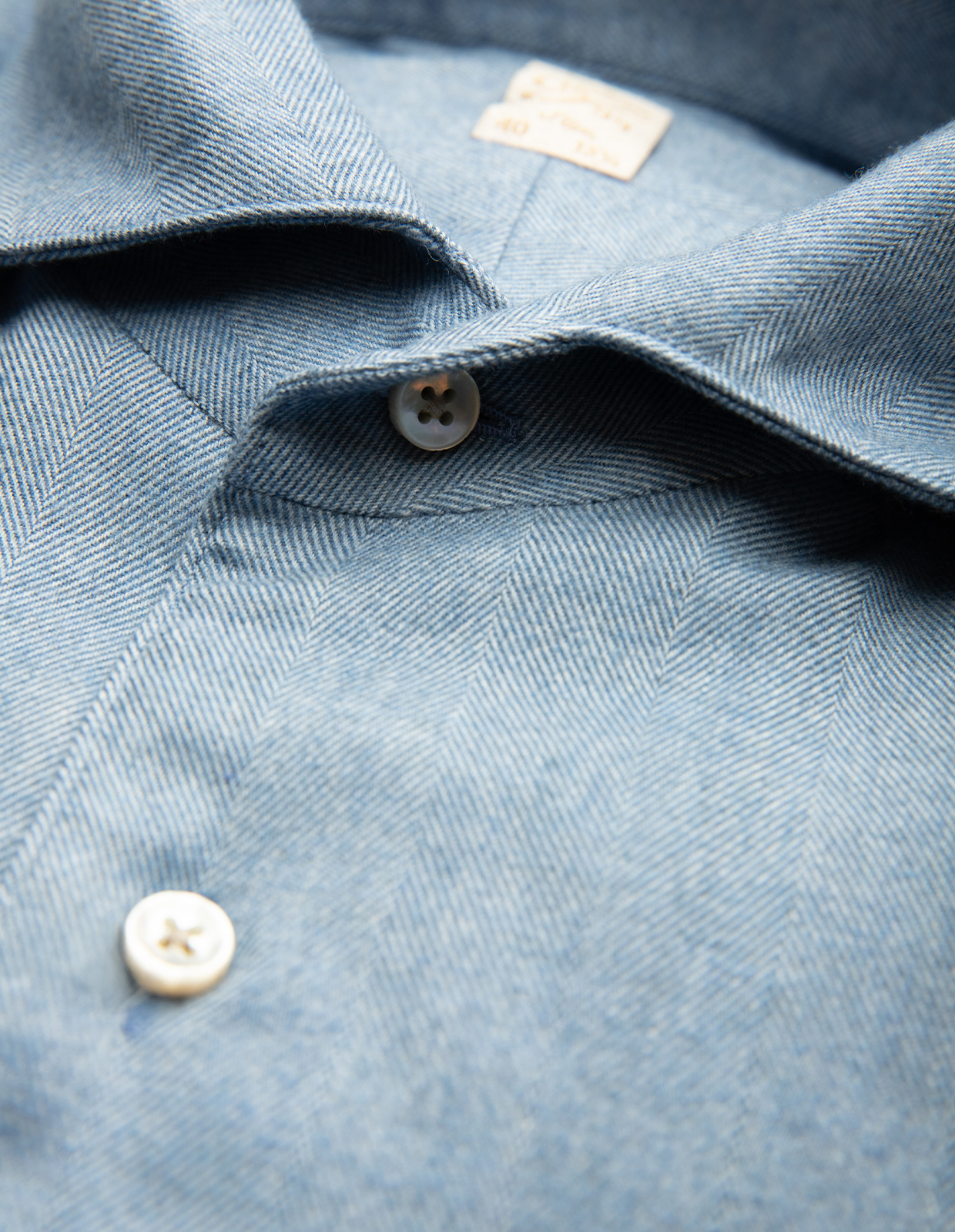 Regular Skjorta Flanell Bomull Ljusblå