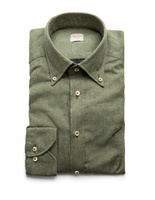 Slimline Skjorta Flanell Bomull Skogsgrön