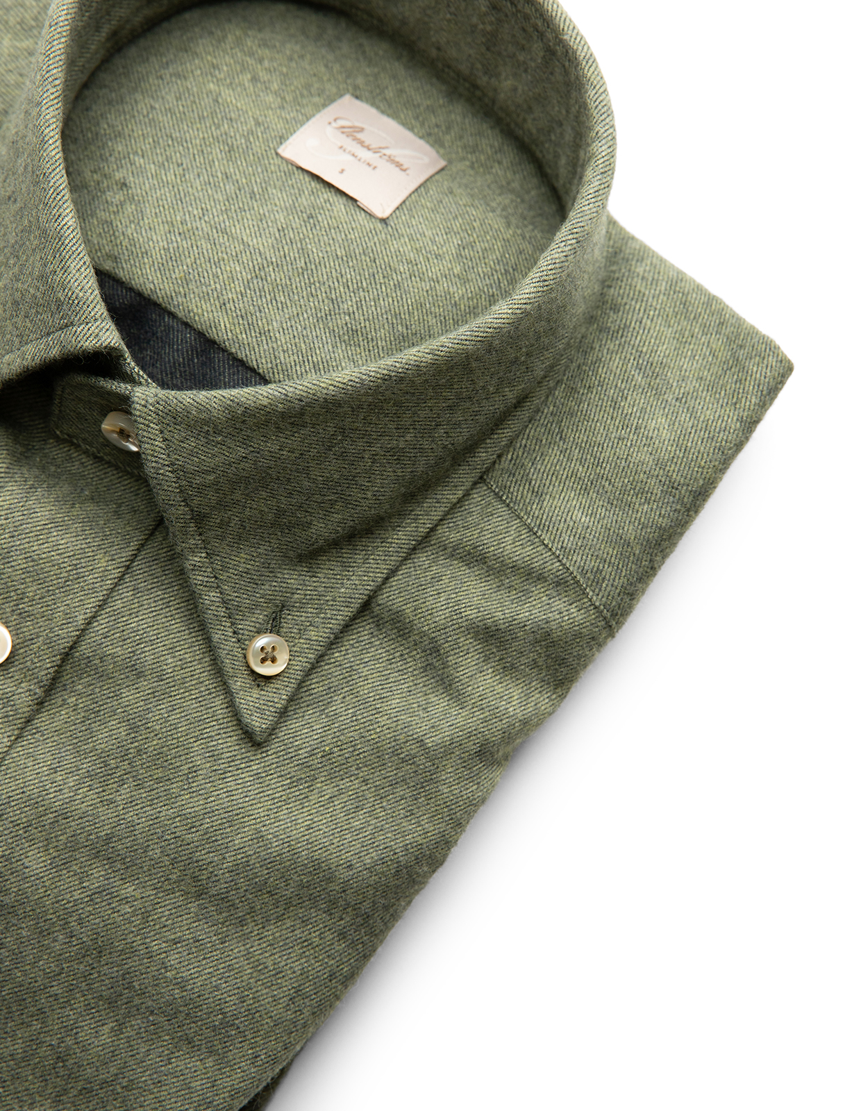 Slimline Skjorta Flanell Bomull Skogsgrön S