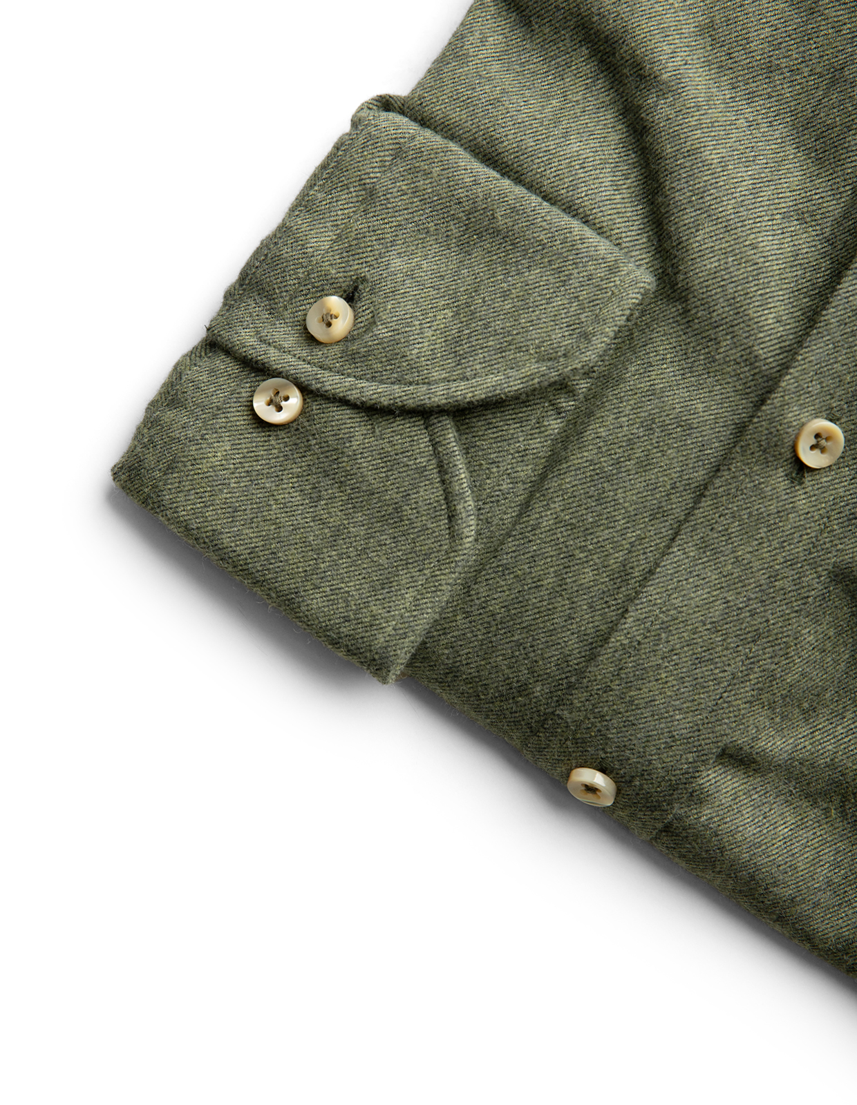 Slimline Skjorta Flanell Bomull Skogsgrön S