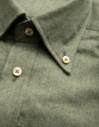 Slimline Skjorta Flanell Bomull Skogsgrön S