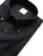 Slimline Skjorta Flanell Bomull Svart S