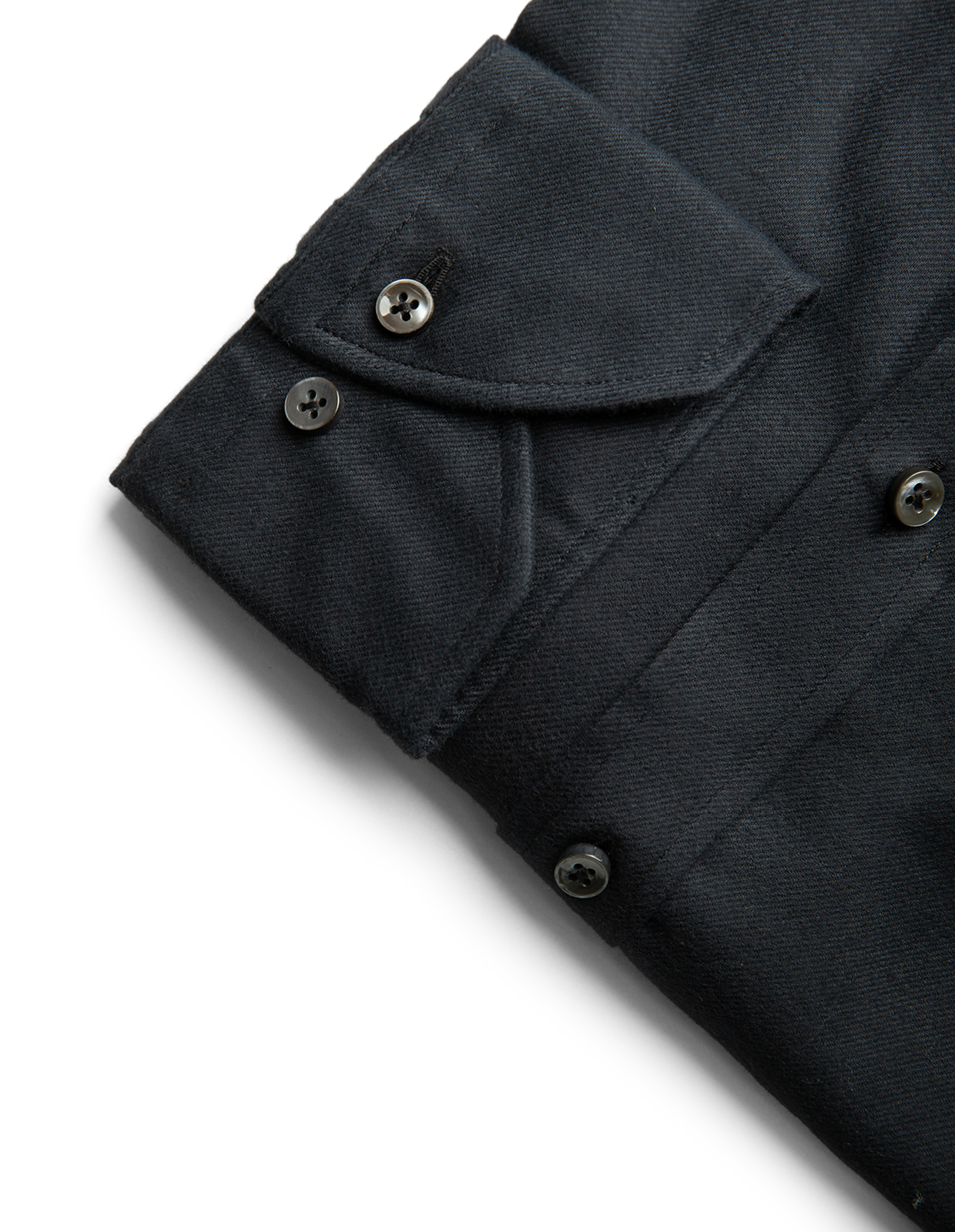 Slimline Skjorta Flanell Bomull Svart S